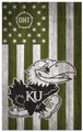 Kansas Jayhawks OHT Military Green Flag 11" x 19" Sign