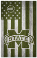 Mississippi State Bulldogs OHT Military Green Flag 11" x 19" Sign