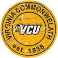 Virginia Commonwealth Rams Distressed Round Sign