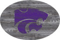 Kansas State Wildcats 46" Distressed Wood Oval Sign
