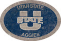 Utah State Aggies 46" Team Color Oval Sign