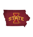 Iowa State Cyclones 12" Team Color Logo State Sign