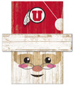 Utah Utes 6" x 5" Santa Head