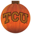 Texas Christian Horned Frogs 12" Halloween Pumpkin Sign