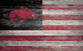 Arkansas Razorbacks 11" x 19" Distressed Flag Sign