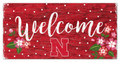 Nebraska Cornhuskers 6" x 12" Floral Welcome Sign