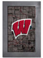 Wisconsin Badgers 11" x 19" City Map Framed Sign