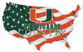 Miami Hurricanes 15" USA Flag Cutout Sign