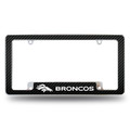 Denver Broncos Carbon Fiber Chrome License Plate Frame