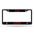Utah Utes Black Chrome License Plate Frame