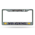 Michigan Wolverines Camo Silver Chrome License Plate Frame