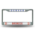 Denver Broncos Throwback Silver Chrome License Plate Frame