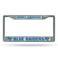Middle Tennessee State Blue Raiders Silver Chrome License Plate Frame