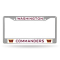 Washington Commanders Chrome License Plate Frame
