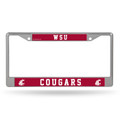Washington State Cougars Silver Chrome License Plate Frame