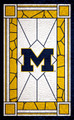 Michigan Wolverines 11" x 19" Stained Glass Sign