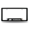 Arkansas Razorbacks Carbon Fiber Chrome License Plate Frame