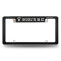 Brooklyn Nets Carbon Fiber Chrome License Plate Frame