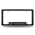 Detroit Red Wings Carbon Fiber Chrome License Plate Frame