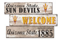 Arizona State Sun Devils Welcome 3 Plank Sign