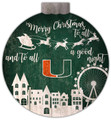 Miami Hurricanes 12" Christmas Village Wall Art
