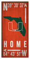 Miami Hurricanes 6" x 12" Coordinates Sign