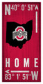 Ohio State Buckeyes 6" x 12" Coordinates Sign