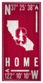 Stanford Cardinal 6" x 12" Coordinates Sign