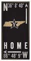 Vanderbilt Commodores 6" x 12" Coordinates Sign