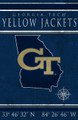 Georgia Tech Yellow Jackets 17" x 26" Coordinates Sign