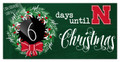 Nebraska Cornhuskers 6" x 12" Chalk Christmas Countdown Sign