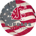 Washington State Cougars 12" Team Color Flag Circle Sign