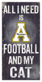 Appalachian State Mountaineers 6" x 12" Football & My Cat Sign