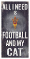 Arizona State Sun Devils 6" x 12" Football & My Cat Sign