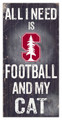 Stanford Cardinal 6" x 12" Football & My Cat Sign