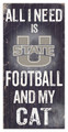 Utah State Aggies 6" x 12" Football & My Cat Sign