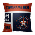 Houston Astros 18" x 18" Colorblock Personalized Throw Pillow