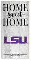 LSU Tigers Home Sweet Home Whitewashed 6" x 12" Sign