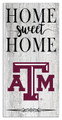 Texas A&M Aggies Home Sweet Home Whitewashed 6" x 12" Sign