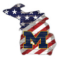 Michigan Wolverines 12" USA State Cutout Sign