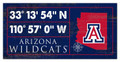 Arizona Wildcats Horizontal Coordinate 6" x 12" Sign