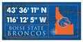 Boise State Broncos Horizontal Coordinate 6" x 12" Sign