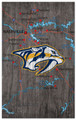 Nashville Predators 11" x 19" City Map Sign