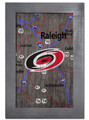 Carolina Hurricanes 11" x 19" City Map Framed Sign