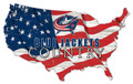 Columbus Blue Jackets 15" USA Flag Cutout Sign