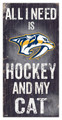 Nashville Predators 6" x 12" Hockey & My Cat Sign