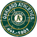 Oakland Athletics Distressed Round Sign