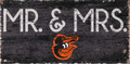 Baltimore Orioles 6" x 12" Mr. & Mrs. Sign