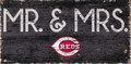 Cincinnati Reds 6" x 12" Mr. & Mrs. Sign