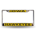 Iowa Hawkeyes Black Laser Chrome License Plate Frame